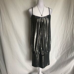 Metallic Silver 2000s Bubble Dress